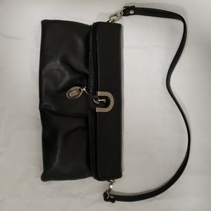Black leather hand bag